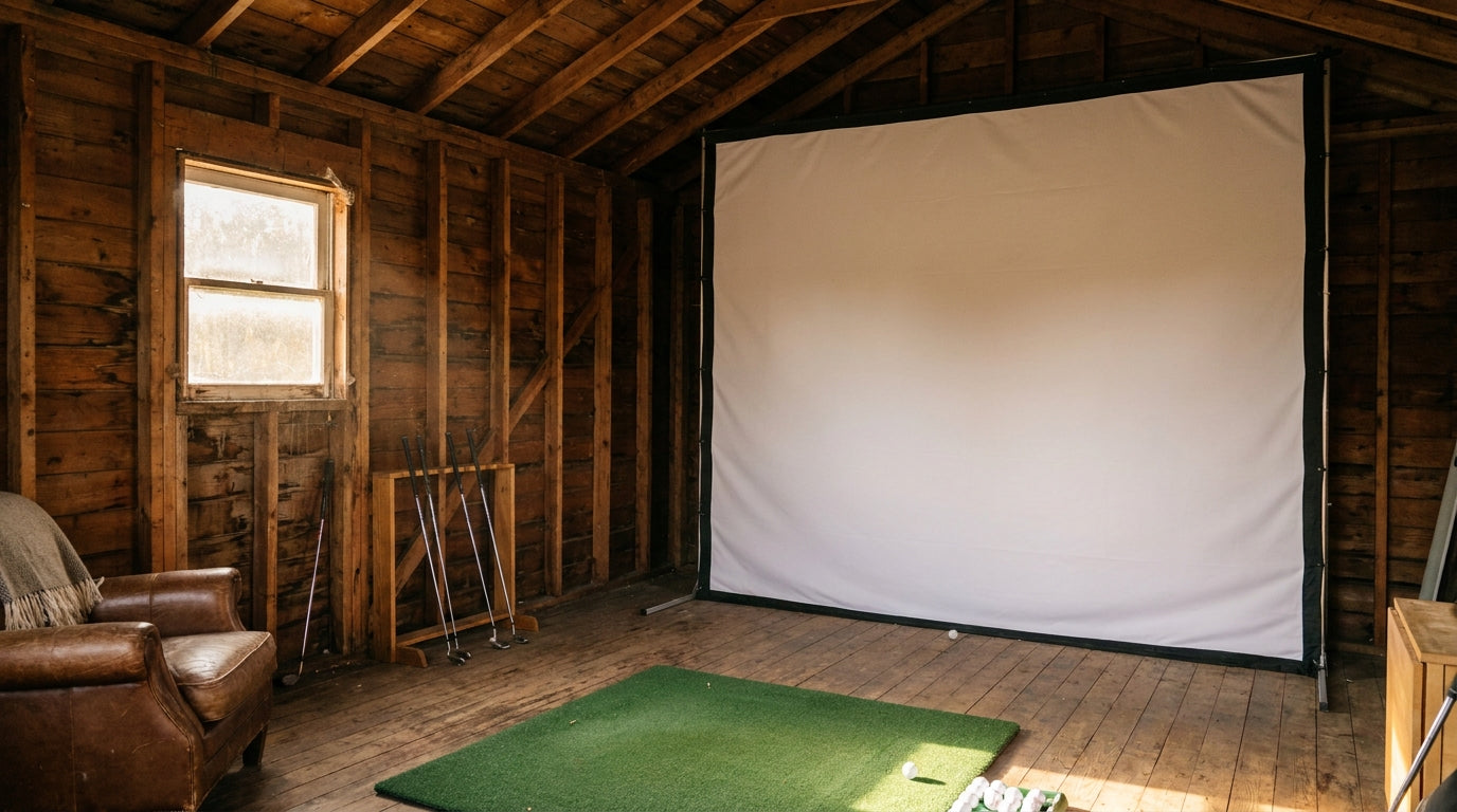 Golf Simulator Impact Screen for a Shed: How to Size, Hang, and Tension It Right