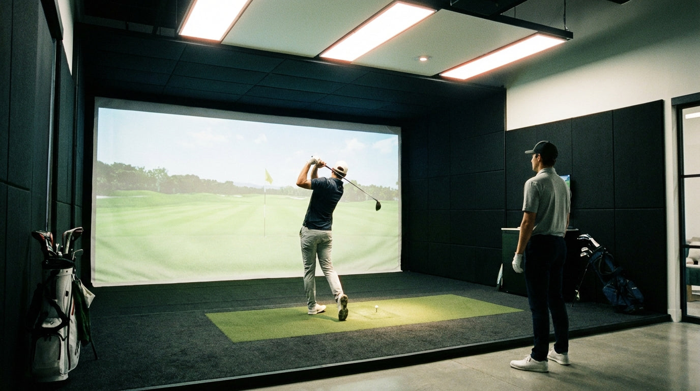Golf Simulator Impact Screen Viewing Angle Guide: What Gain Ratings Actually Mean for Your Room