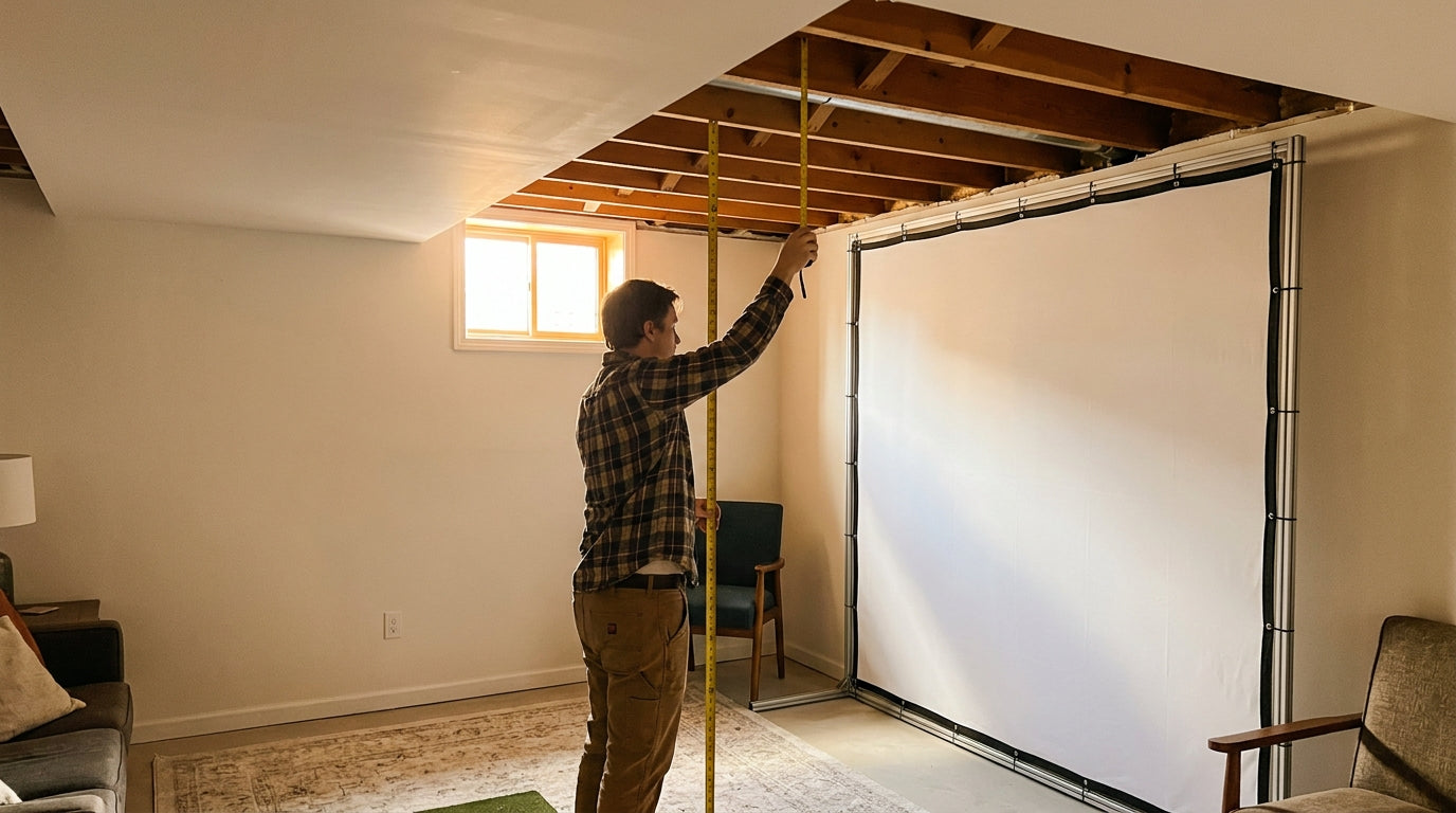 Golf Simulator Impact Screen for Low Ceiling Basements: How to Size and Mount When Height Is the Enemy