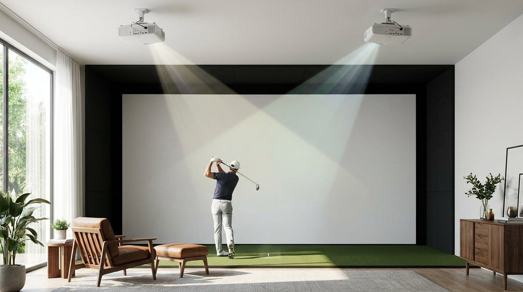 Golf Simulator Impact Screen Dual Projector Blending: When One Projector Stops Cutting It