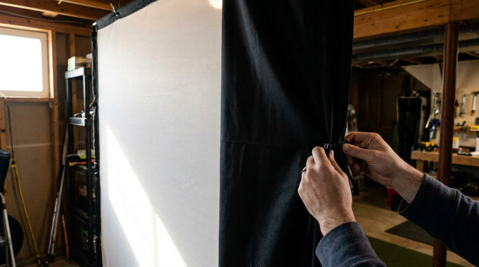 Golf Simulator Impact Screen Black Backing: How a Blackout Layer Kills Light Bleed