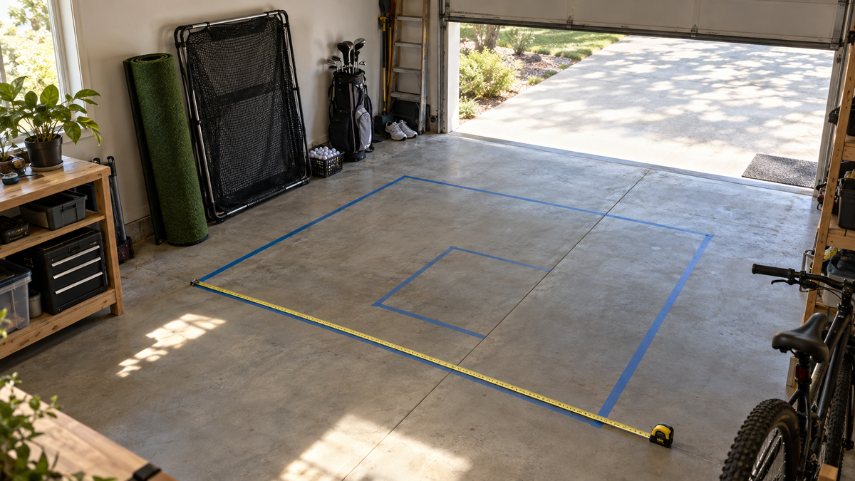 Golf Simulator Hitting Bay Layout for a Small Garage: Zone-by-Zone Dimensions That Work