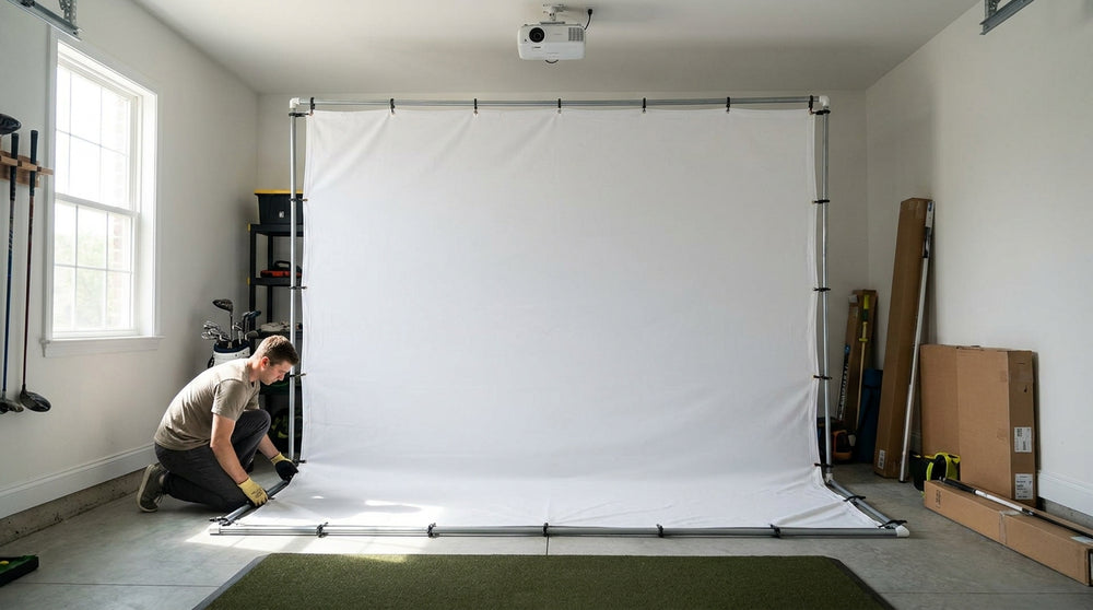 Golf Simulator Screen Roll Up vs Fixed Frame: Why Serious Sim Builders Default to Fixed