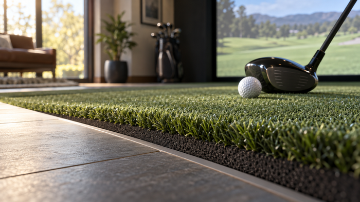 Golf Simulator Hitting Mat Sizing Guide: Exact Dimensions for 10x12, 12x15, and 16x18 Rooms