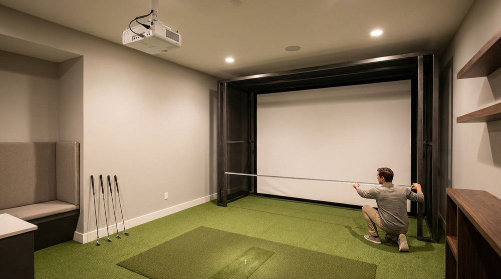Golf Simulator Projector Throw Distance Calculator: The Formula Every Builder Needs