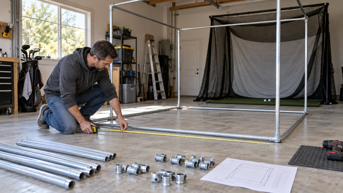 Golf Simulator Enclosure Pipe Frame Kit: What Size to Buy for Your Room