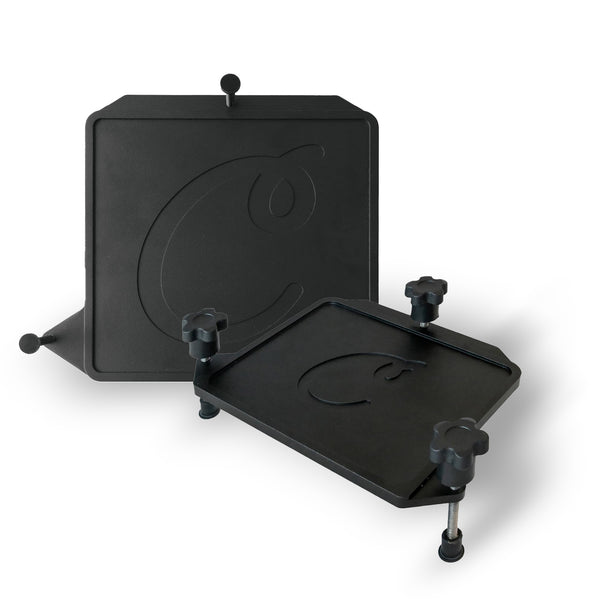 Launch monitor alignment stand in use