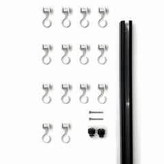 Carl's Place curtain hardware kit: ceiling track, hook rollers, screws and end stoppers