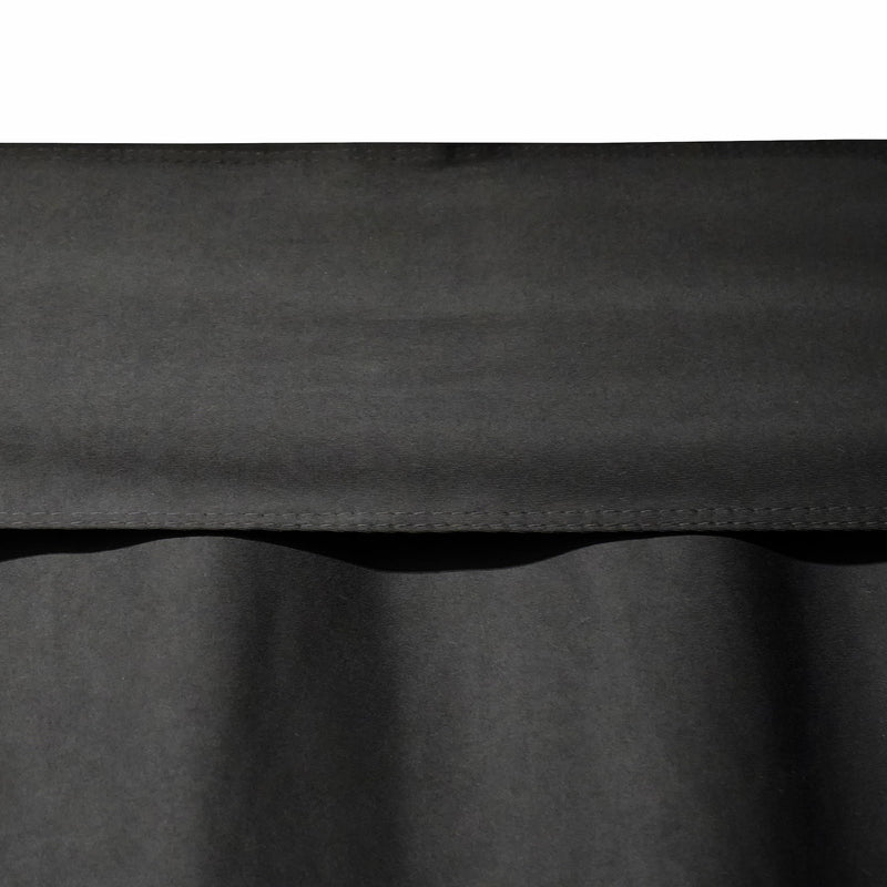 Close-up of the curtain valance seam and track cover