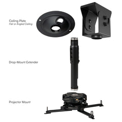 Drop mount with angled ceiling plate assembled