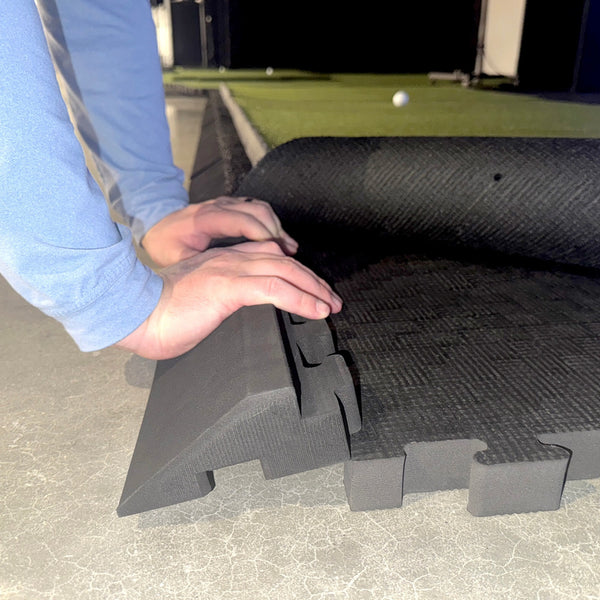Pressing a beveled edge onto a tile