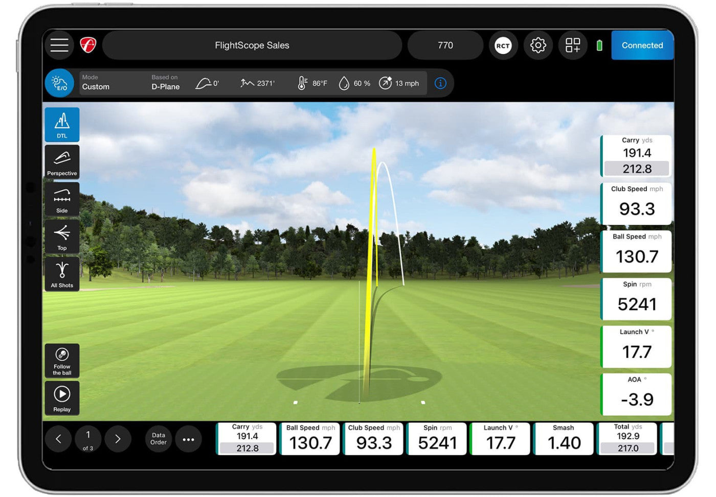 FlightScope Mevo Pro Package + Face Impact Location