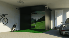 SportScreen Vanish Series retractable golf simulator enclosure — retractable demo